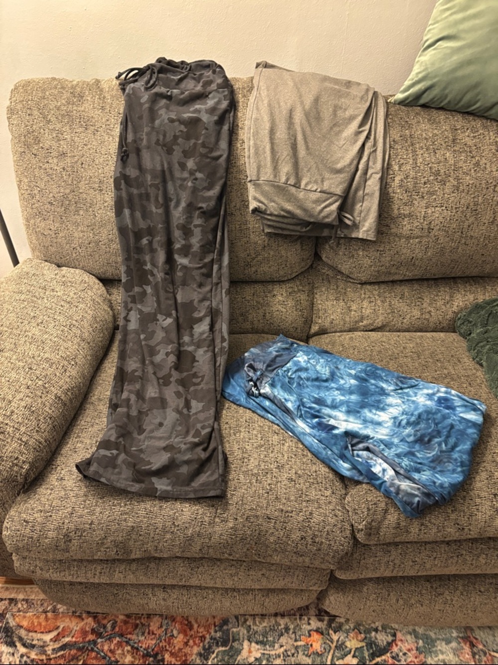Source Unknown Women’s Lounge Pants Set - Gray Camo, Blue Tie-Dye